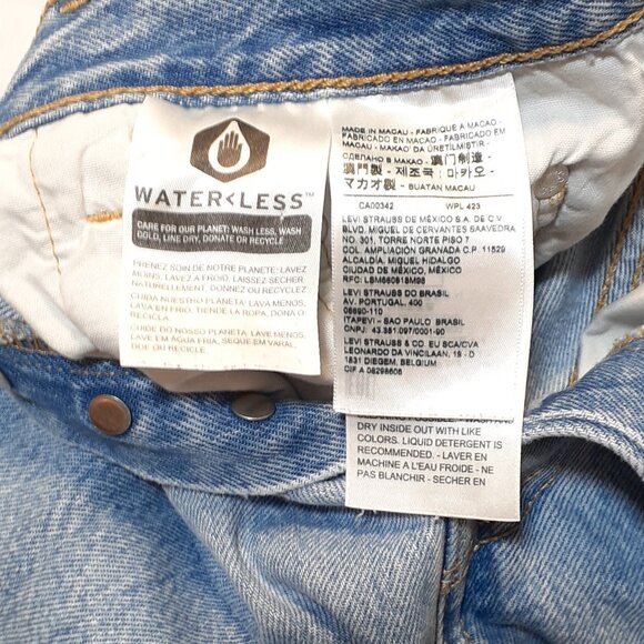 Levis 501 Straight Leg Button Fly Jeans W25 L30 Light Blue 125010373 - Picture 7 of 14